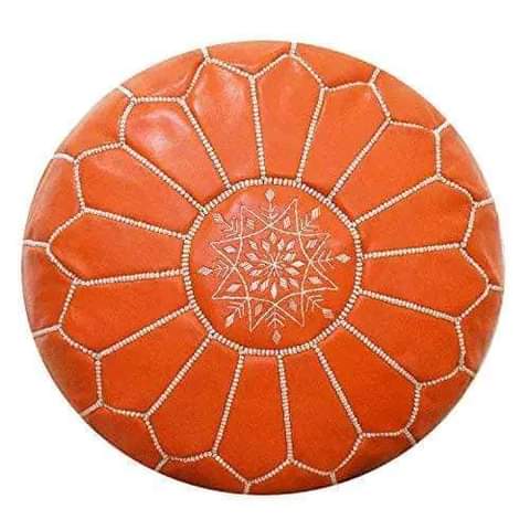 Pouf de salon orange