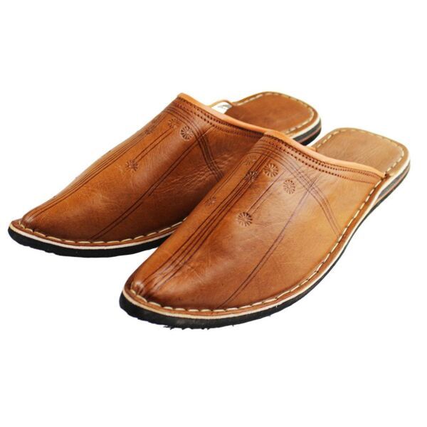 Babouche cuir marron